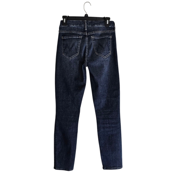 MOTHER The Looker Crop On The Edge Blue High Rise Skinny Jeans 25 Preowned - Picture 2 of 10